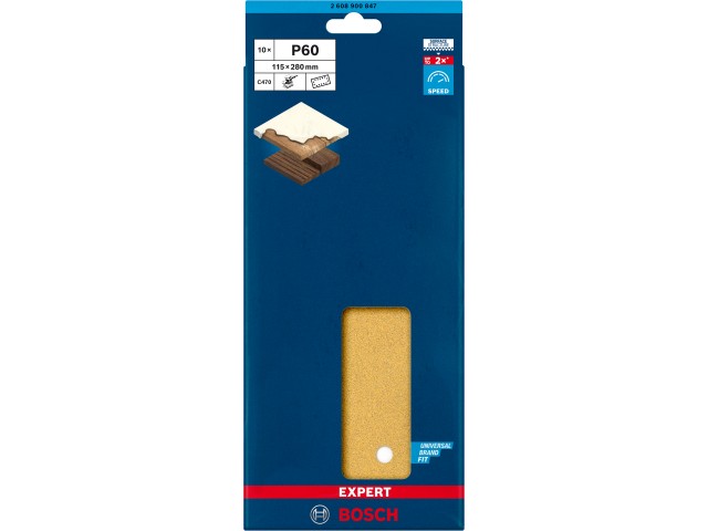 EXPERT C470 brusni papir s 14 luknjami za ekscentrične brusilnike, Dimenzije: 115x280mm, Zrnatost: 60, 2608900847